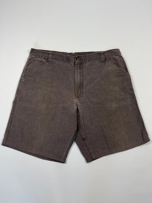 Vintage Carhartt Carpenter Shorts WU3073 Big Logo - 1997 - Chestnut Brown - 38 - Made in USA