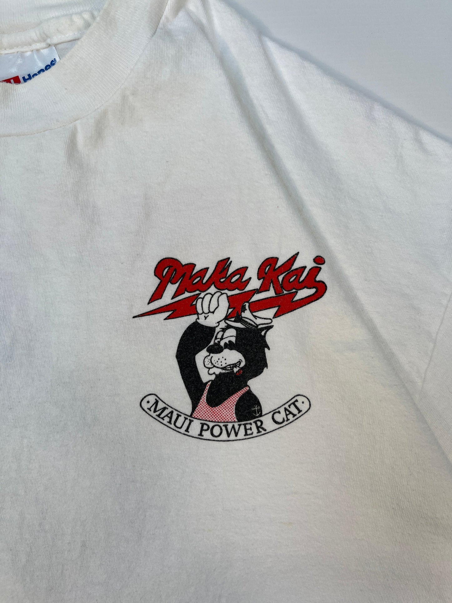 Vintage Maka Kai Maui Power Cat 1993 Single Stich T-shirt - XL