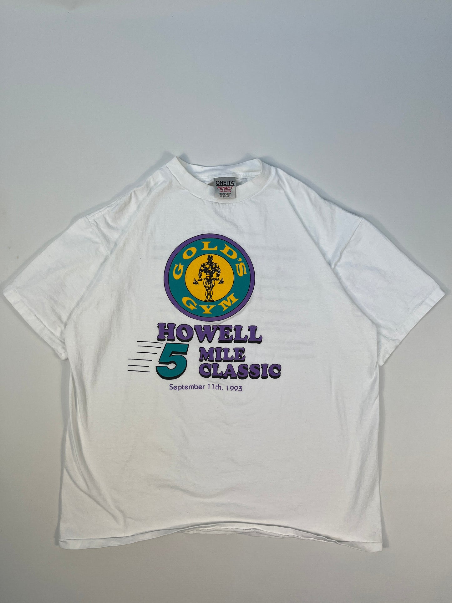 Vintage Gold's Gym Howell 5 Mile Classic 1993 Single Stich T-shirt - XL