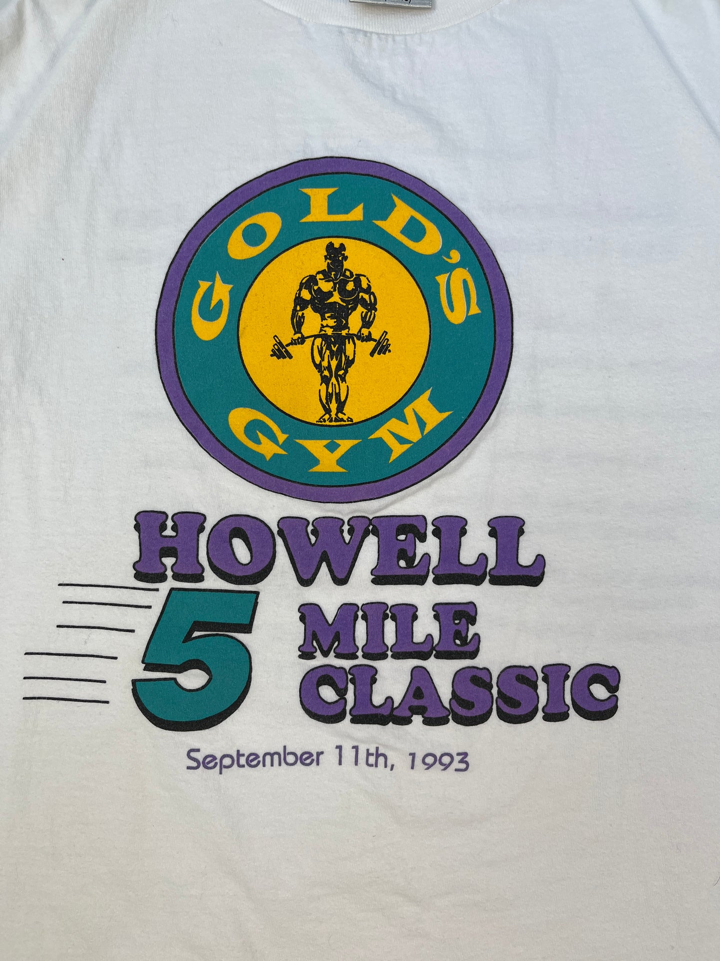 Vintage Gold's Gym Howell 5 Mile Classic 1993 Single Stich T-shirt - XL