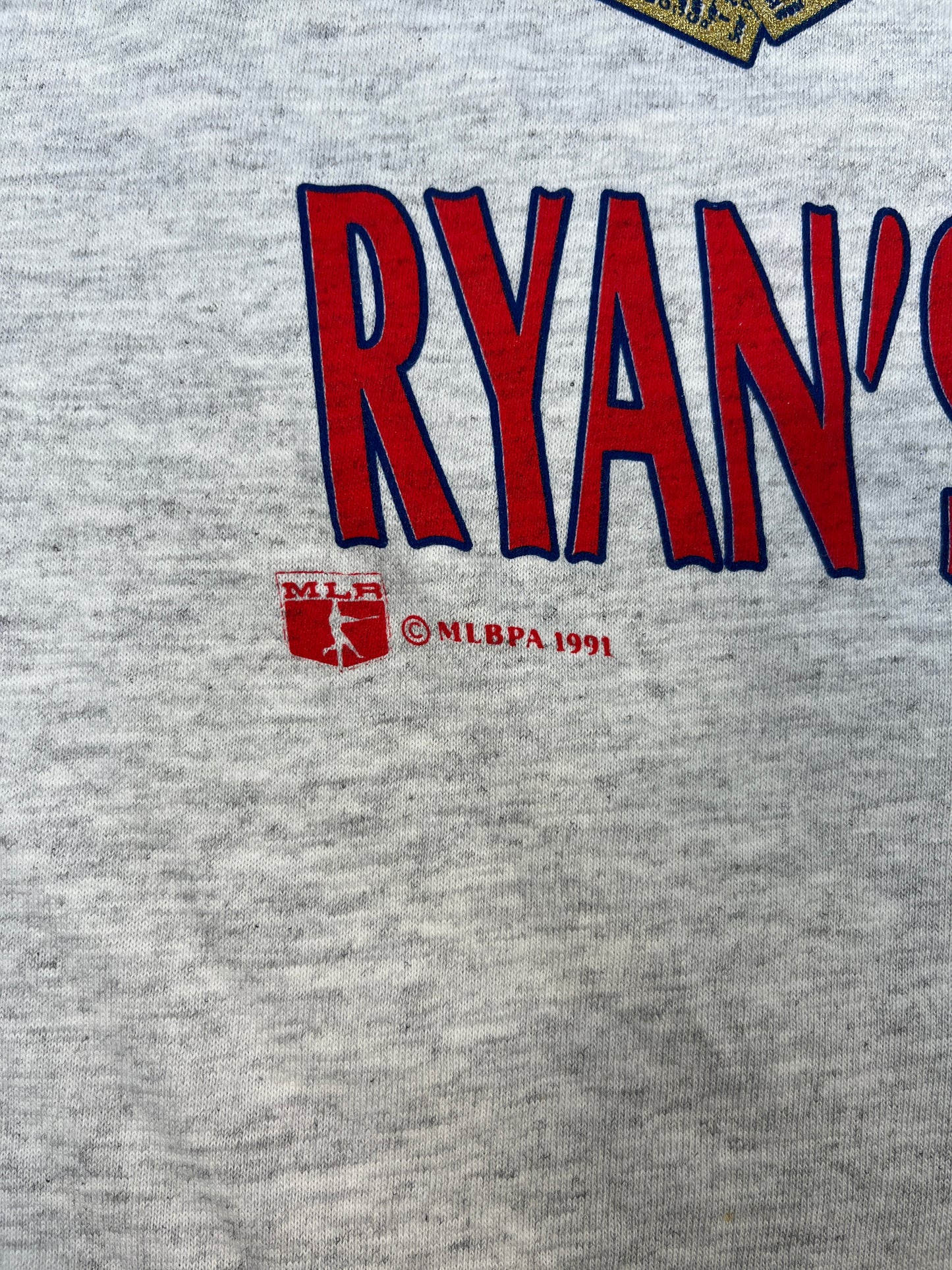 Vintage 1991 Nutmeg Texas Rangers Ryan's Magnificent 7 Single Stich T-shirt - L