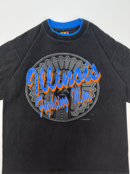 Vintage Illinois Fighting Ilini 1991 Single Stich T-shirt - L