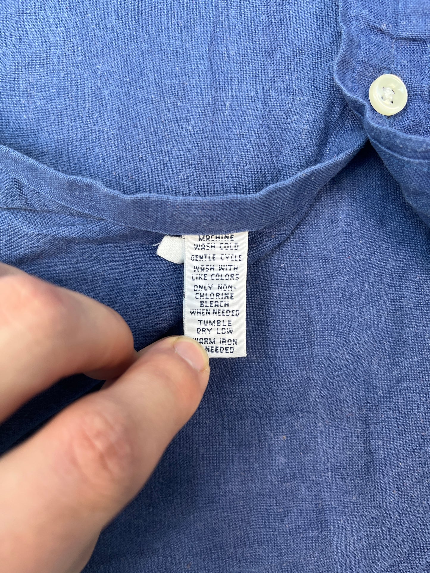 Vintage Polo Ralph Lauren Linnen Korte Mouwen Overhemd - L