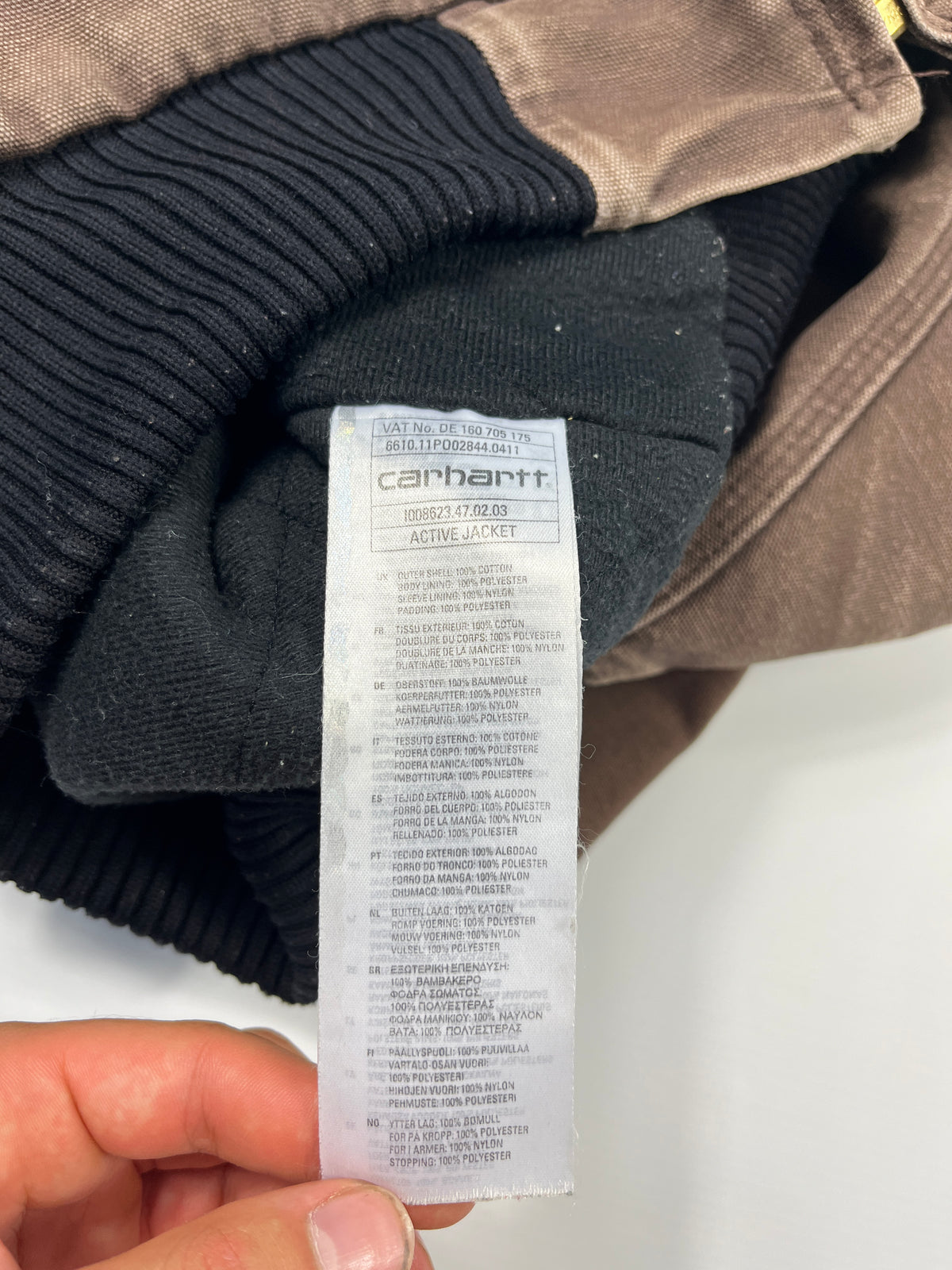 Carhartt Active Jacket Faded CHT - Chestnut Brown - Small - Made in Mexico