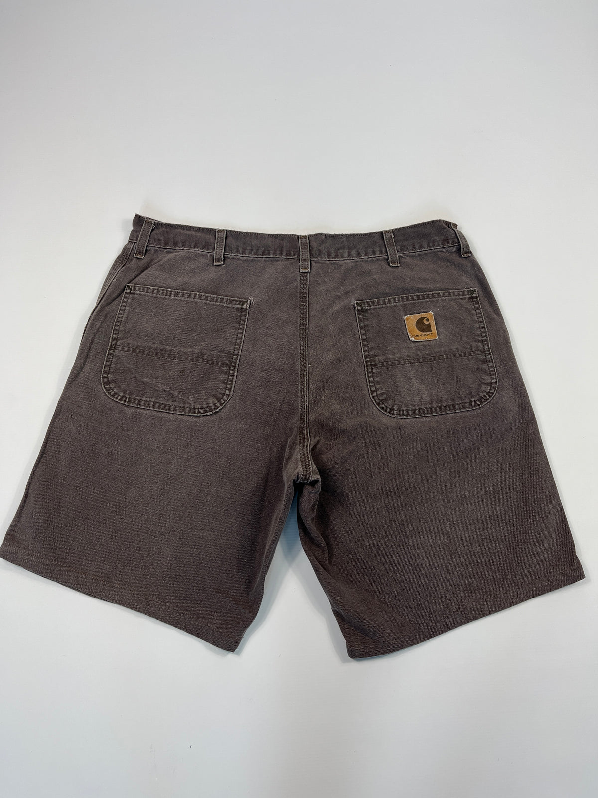 Vintage Carhartt Carpenter Shorts WU3073 Big Logo - 1997 - Chestnut Brown - 38 - Made in USA