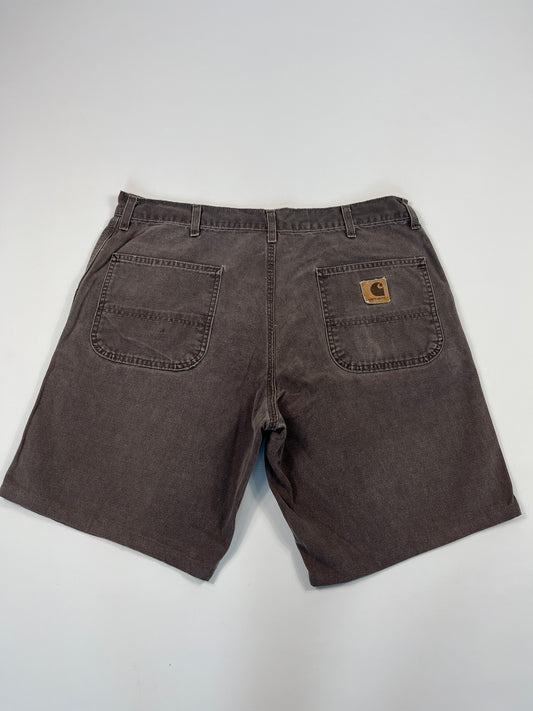 Vintage Carhartt Carpenter Shorts WU3073 Big Logo - 1997 - Chestnut Brown - 38 - Made in USA