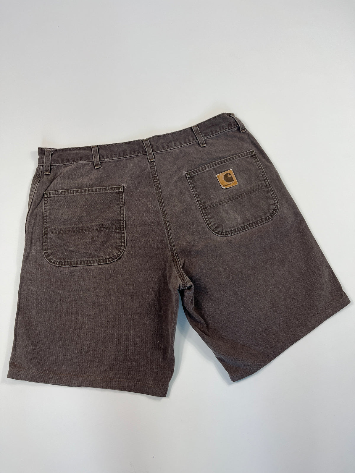 Vintage Carhartt Carpenter Shorts WU3073 Big Logo - 1997 - Chestnut Brown - 38 - Made in USA