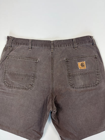 Vintage Carhartt Carpenter Shorts WU3073 Big Logo - 1997 - Chestnut Brown - 38 - Made in USA