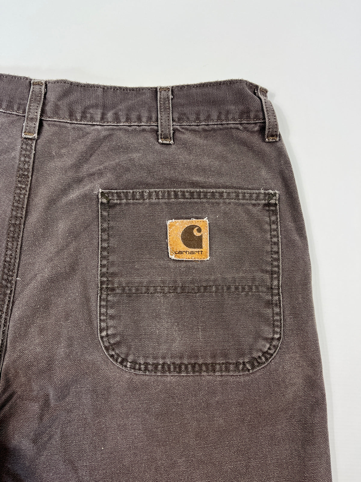 Vintage Carhartt Carpenter Shorts WU3073 Big Logo - 1997 - Chestnut Brown - 38 - Made in USA