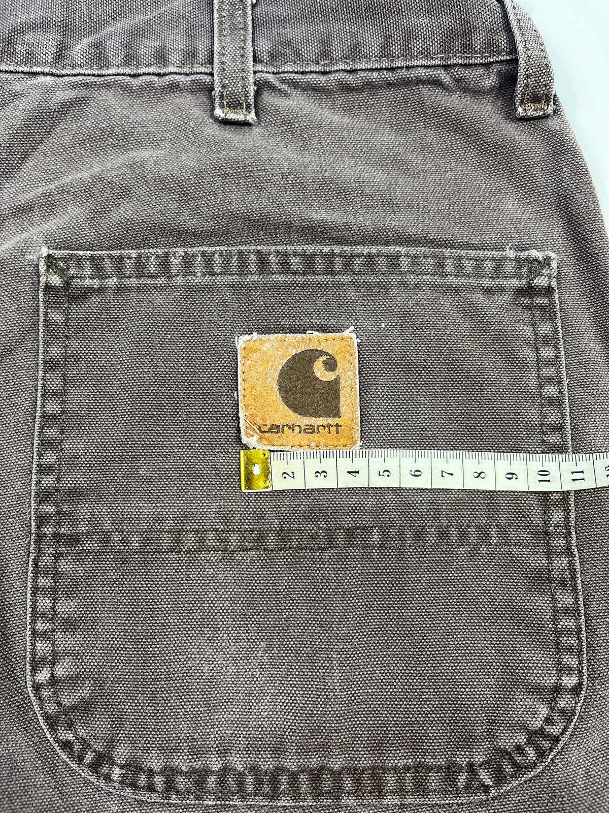 Vintage Carhartt Carpenter Shorts WU3073 Big Logo - 1997 - Chestnut Brown - 38 - Made in USA
