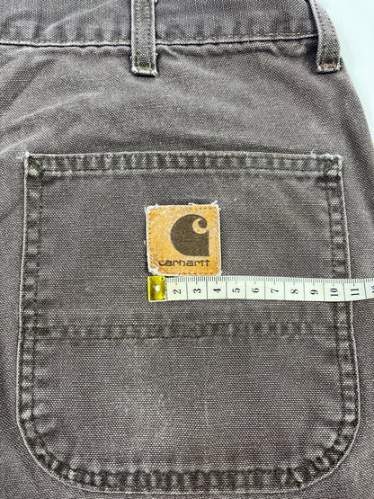 Vintage Carhartt Carpenter Shorts WU3073 Big Logo - 1997 - Chestnut Brown - 38 - Made in USA