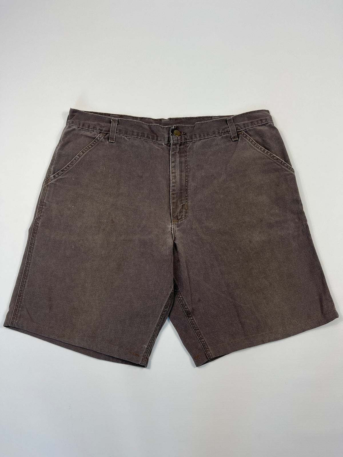 Vintage Carhartt Carpenter Shorts WU3073 Big Logo - 1997 - Chestnut Brown - 38 - Made in USA