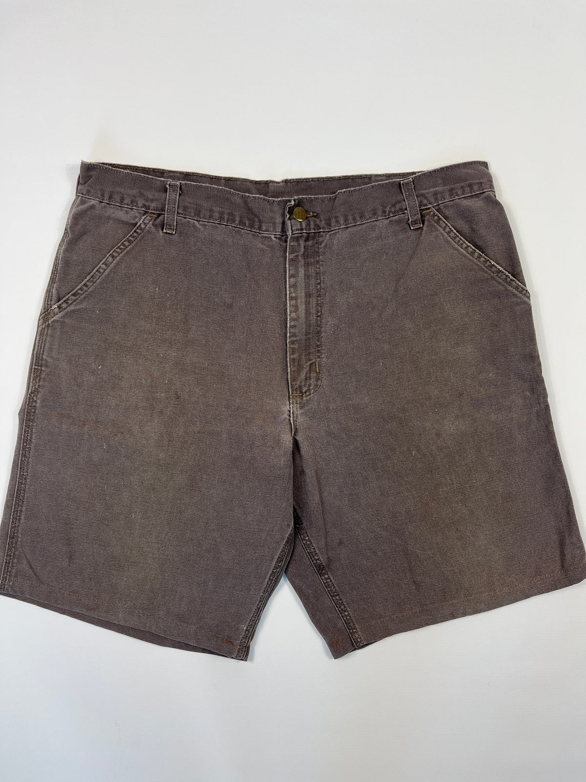 Vintage Carhartt Carpenter Shorts WU3073 Big Logo - 1997 - Chestnut Brown - 38 - Made in USA