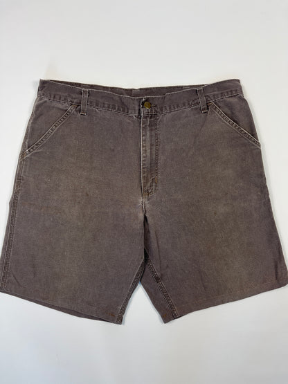 Vintage Carhartt Carpenter Shorts WU3073 Big Logo - 1997 - Chestnut Brown - 38 - Made in USA