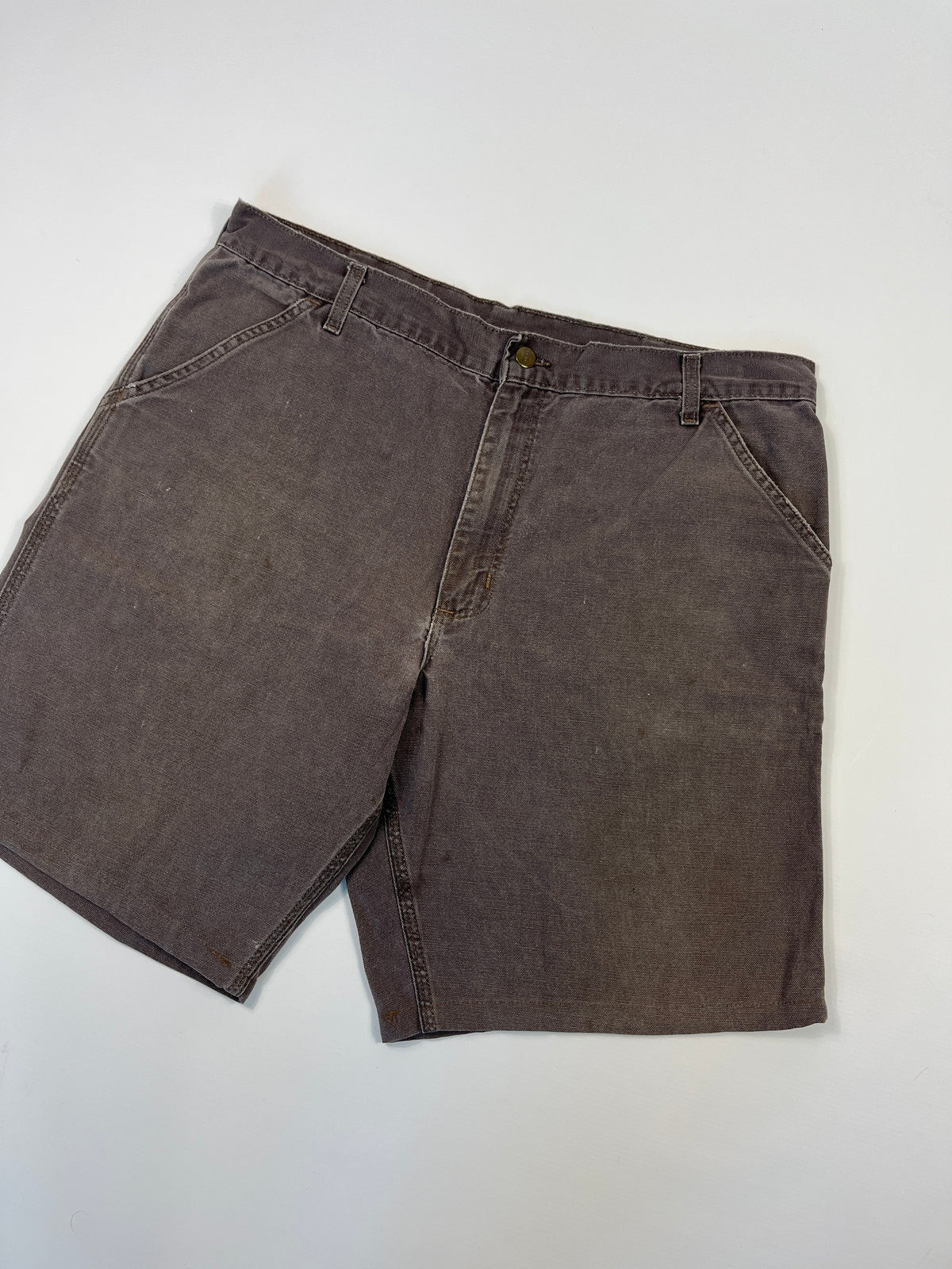 Vintage Carhartt Carpenter Shorts WU3073 Big Logo - 1997 - Chestnut Brown - 38 - Made in USA