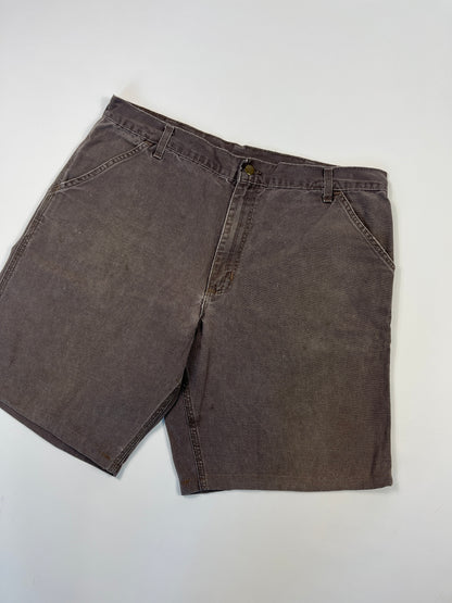 Vintage Carhartt Carpenter Shorts WU3073 Big Logo - 1997 - Chestnut Brown - 38 - Made in USA