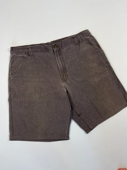 Vintage Carhartt Carpenter Shorts WU3073 Big Logo - 1997 - Chestnut Brown - 38 - Made in USA
