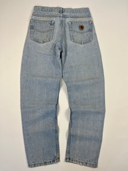 Carhartt B17 STW Jeans Leather Patch - Stone Wash - 28 x 30 - Made in Mexico of USA Components