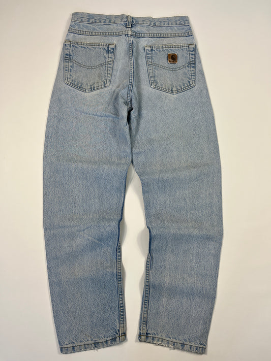 Carhartt B17 STW Jeans Leather Patch - Stone Wash - 28 x 30 - Made in Mexico of USA Components