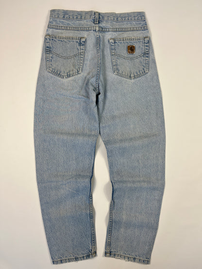 Carhartt B17 STW Jeans Leather Patch - Stone Wash - 28 x 30 - Made in Mexico of USA Components