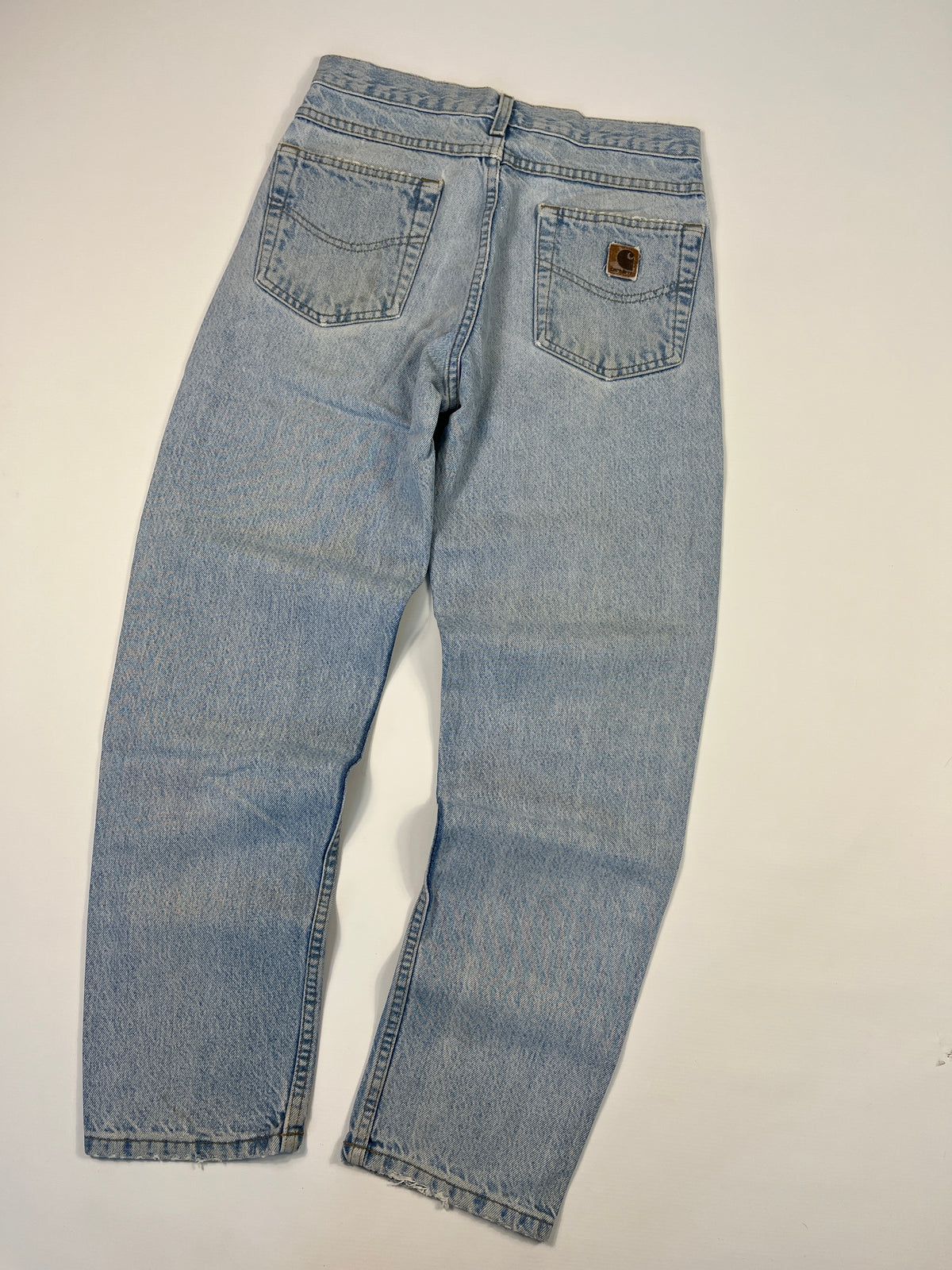 Carhartt B17 STW Jeans Leather Patch - Stone Wash - 28 x 30 - Made in Mexico of USA Components