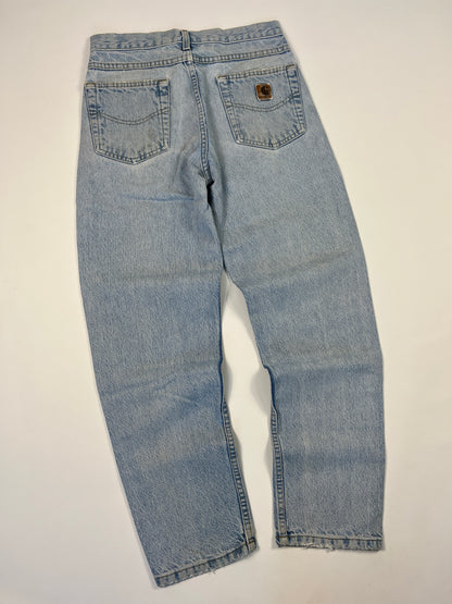 Carhartt B17 STW Jeans Leather Patch - Stone Wash - 28 x 30 - Made in Mexico of USA Components