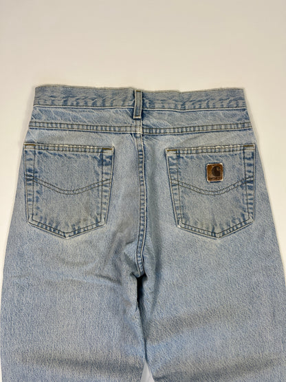 Carhartt B17 STW Jeans Leather Patch - Stone Wash - 28 x 30 - Made in Mexico of USA Components