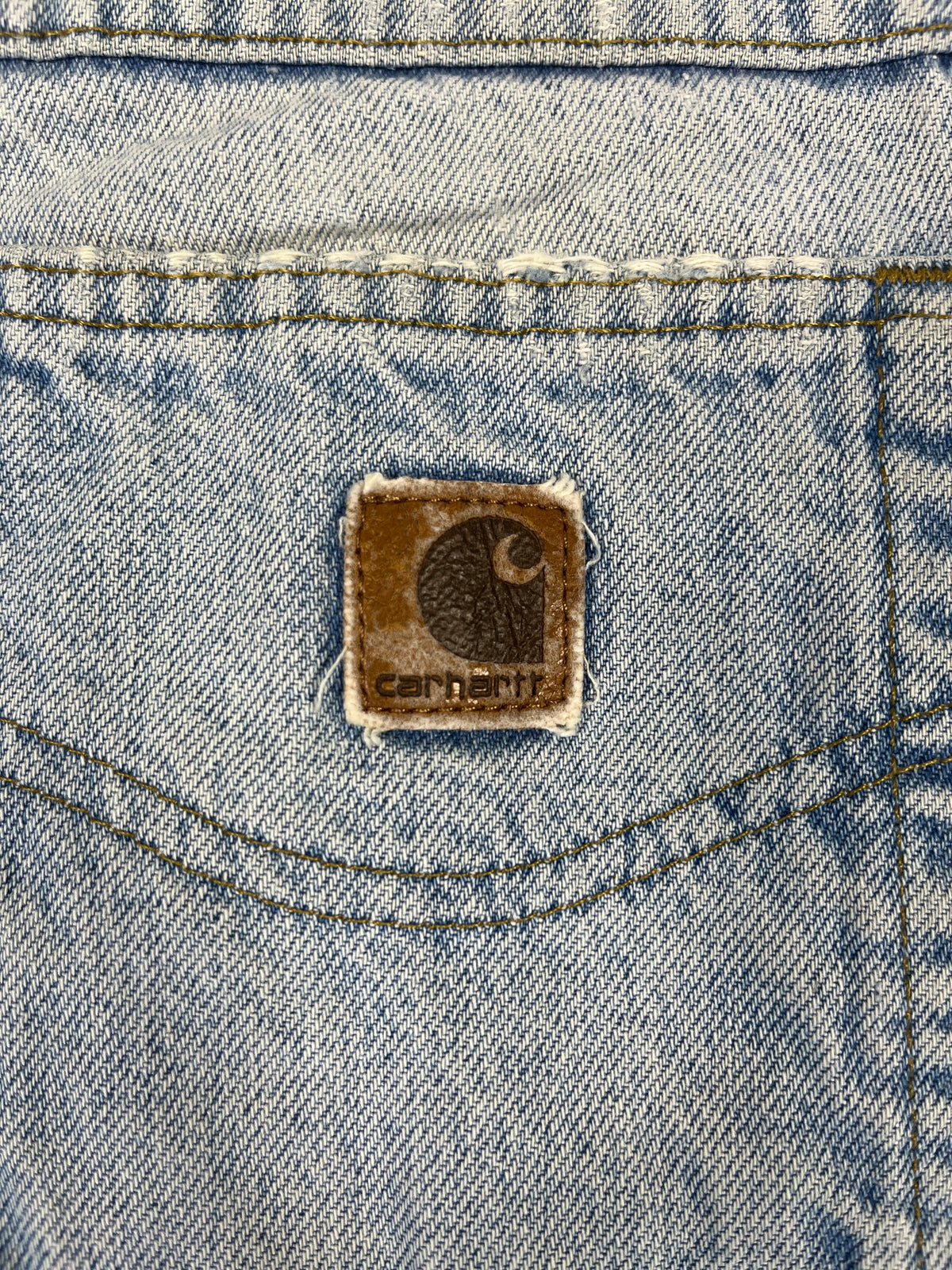 Carhartt B17 STW Jeans Leather Patch - Stone Wash - 28 x 30 - Made in Mexico of USA Components