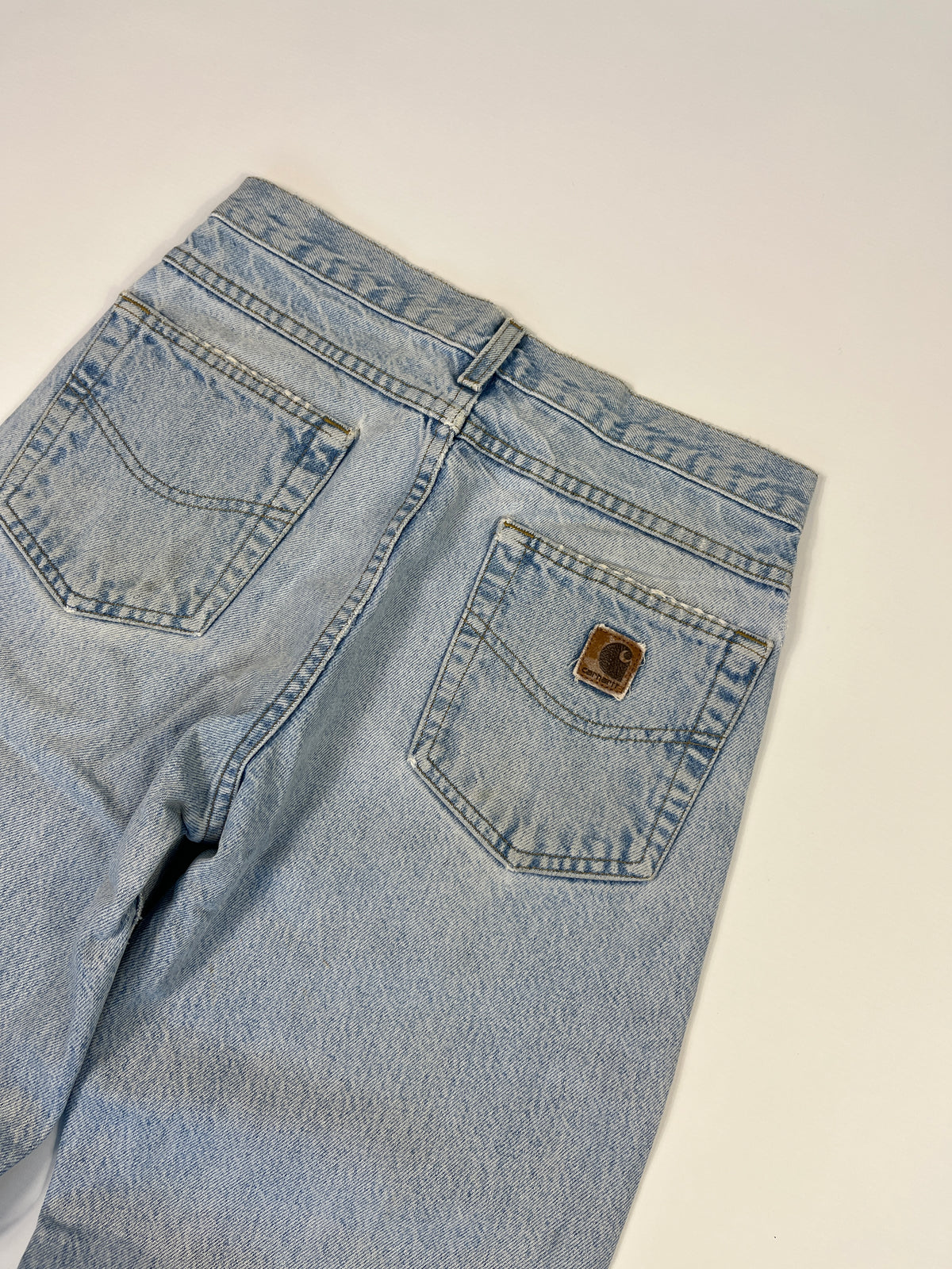 Carhartt B17 STW Jeans Leather Patch - Stone Wash - 28 x 30 - Made in Mexico of USA Components