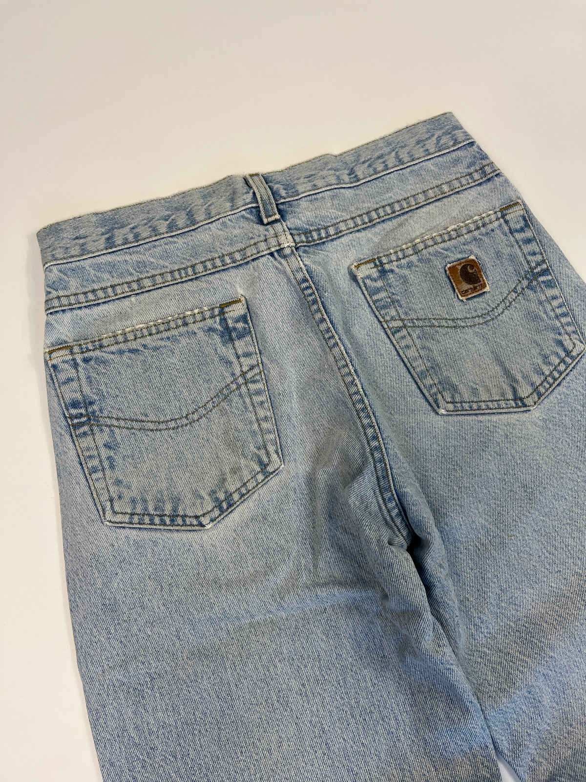 Carhartt B17 STW Jeans Leather Patch - Stone Wash - 28 x 30 - Made in Mexico of USA Components