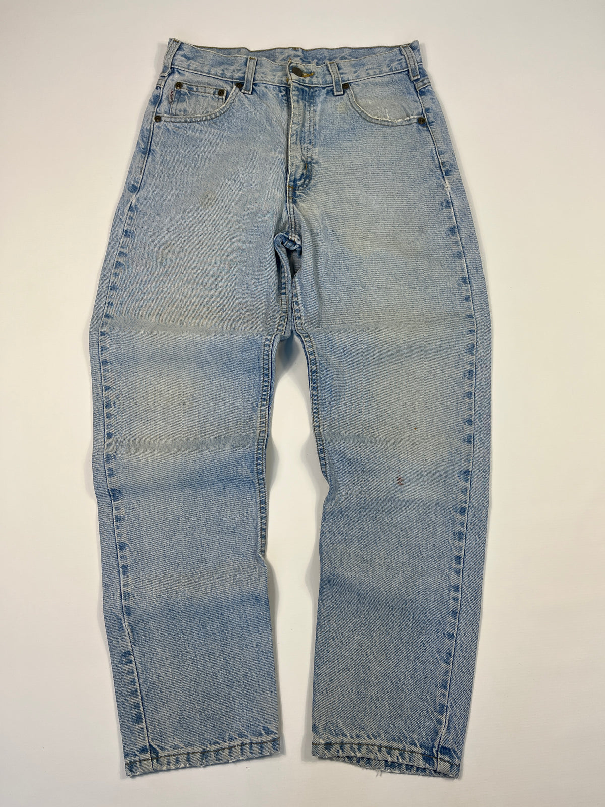 Carhartt B17 STW Jeans Leather Patch - Stone Wash - 28 x 30 - Made in Mexico of USA Components
