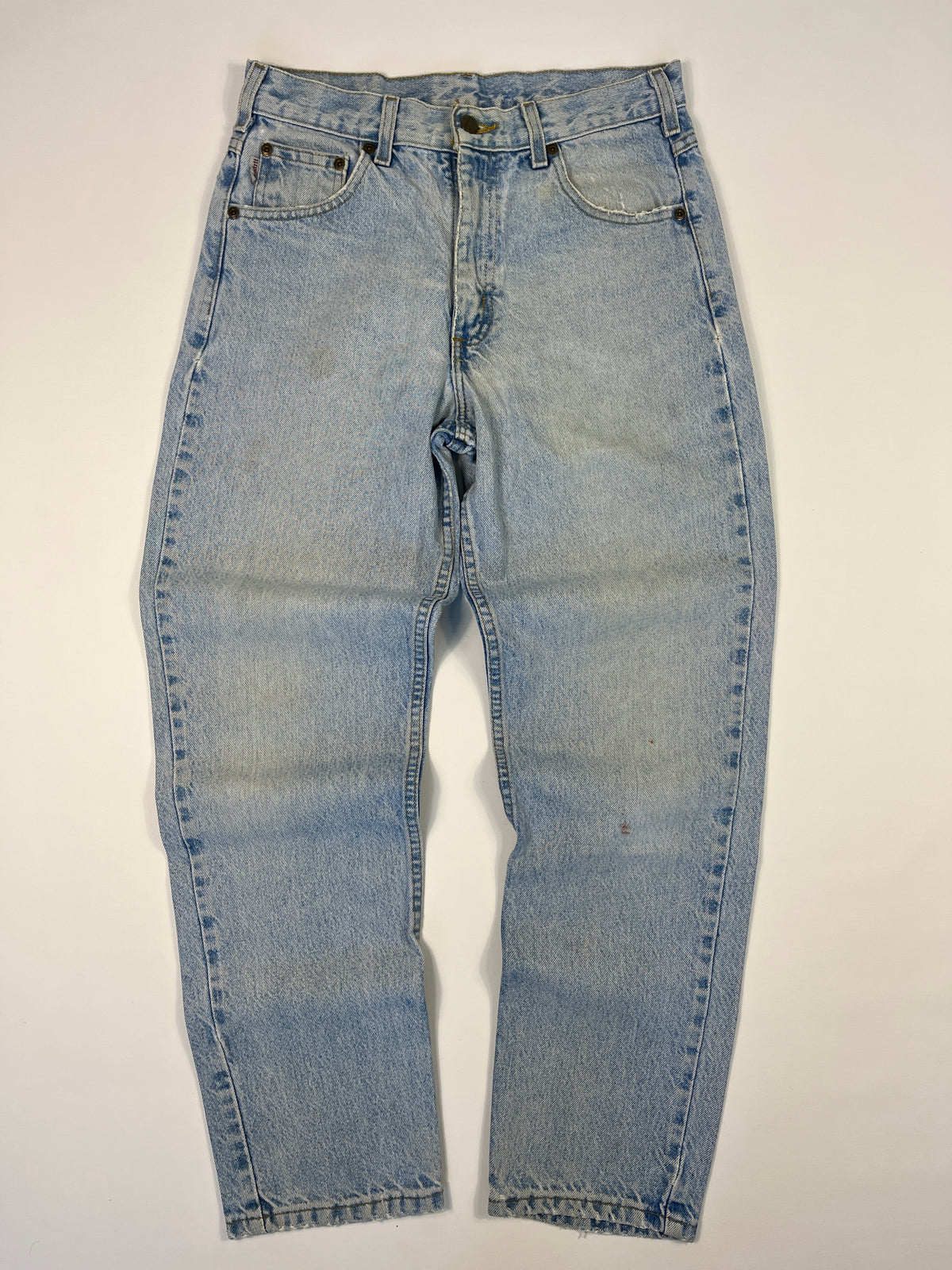 Carhartt B17 STW Jeans Leather Patch - Stone Wash - 28 x 30 - Made in Mexico of USA Components
