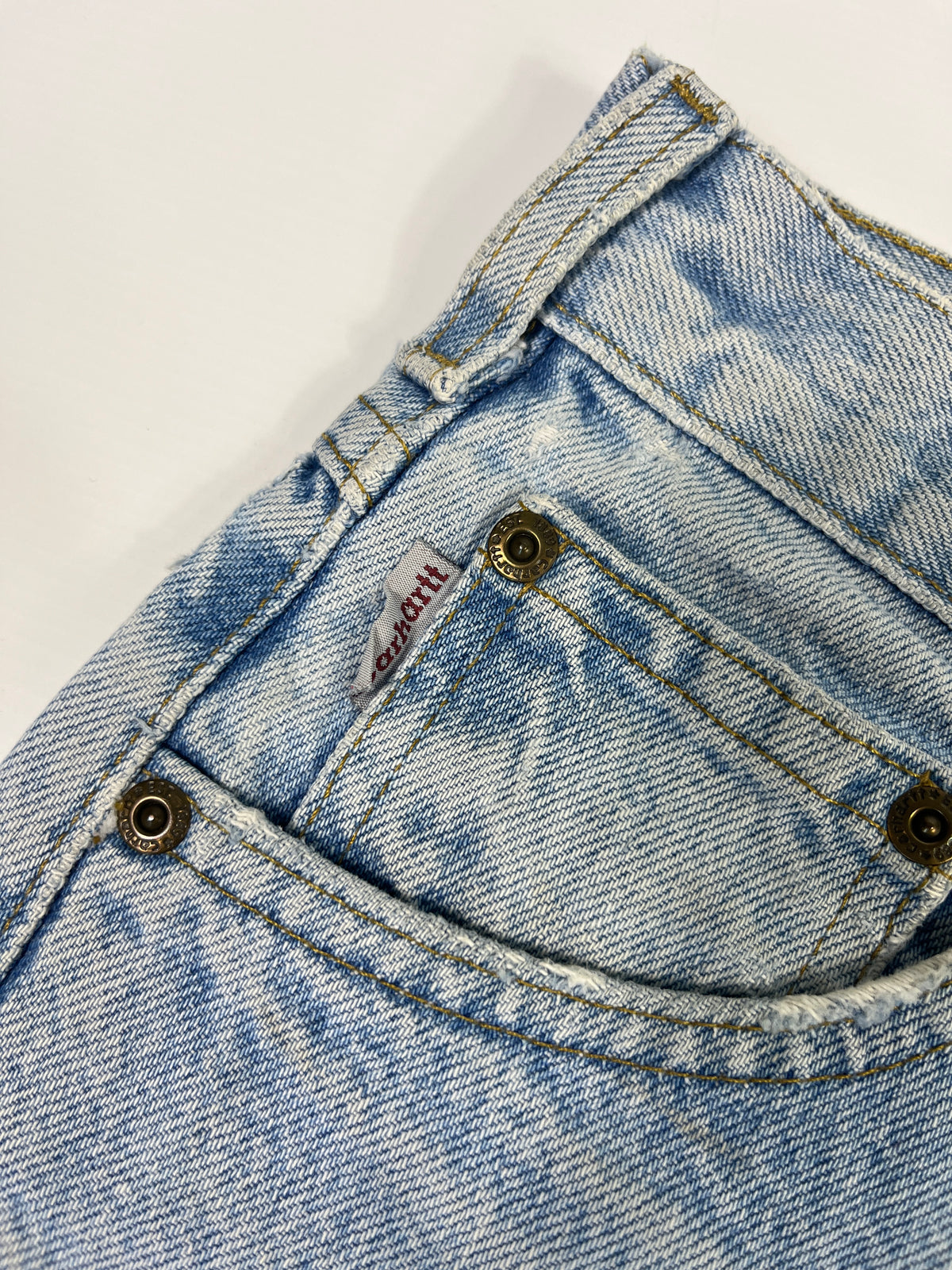 Carhartt B17 STW Jeans Leather Patch - Stone Wash - 28 x 30 - Made in Mexico of USA Components