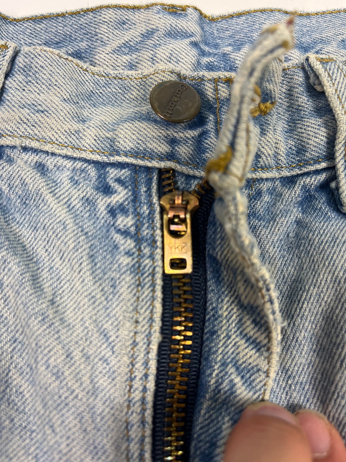 Carhartt B17 STW Jeans Leather Patch - Stone Wash - 28 x 30 - Made in Mexico of USA Components