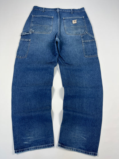 Carhartt Carpenter B13 DST -Distressed Blue - 33 x 32 - Made in Mexico of USA Components