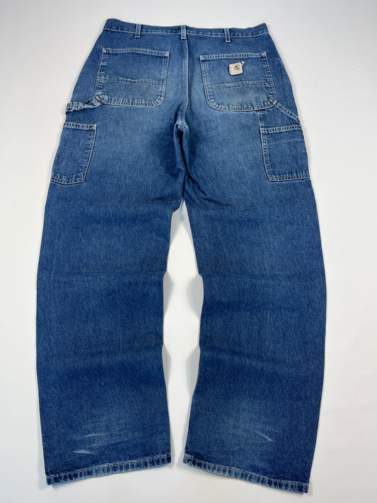 Carhartt Carpenter B13 DST -Distressed Blue - 33 x 32 - Made in Mexico of USA Components