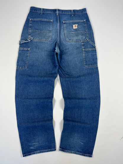 Carhartt Carpenter B13 DST -Distressed Blue - 33 x 32 - Made in Mexico of USA Components