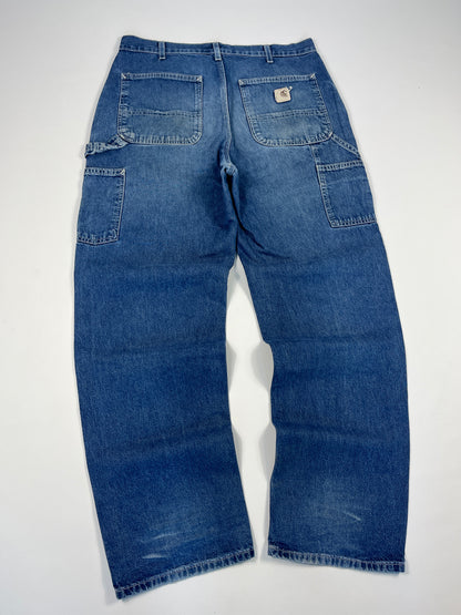 Carhartt Carpenter B13 DST -Distressed Blue - 33 x 32 - Made in Mexico of USA Components