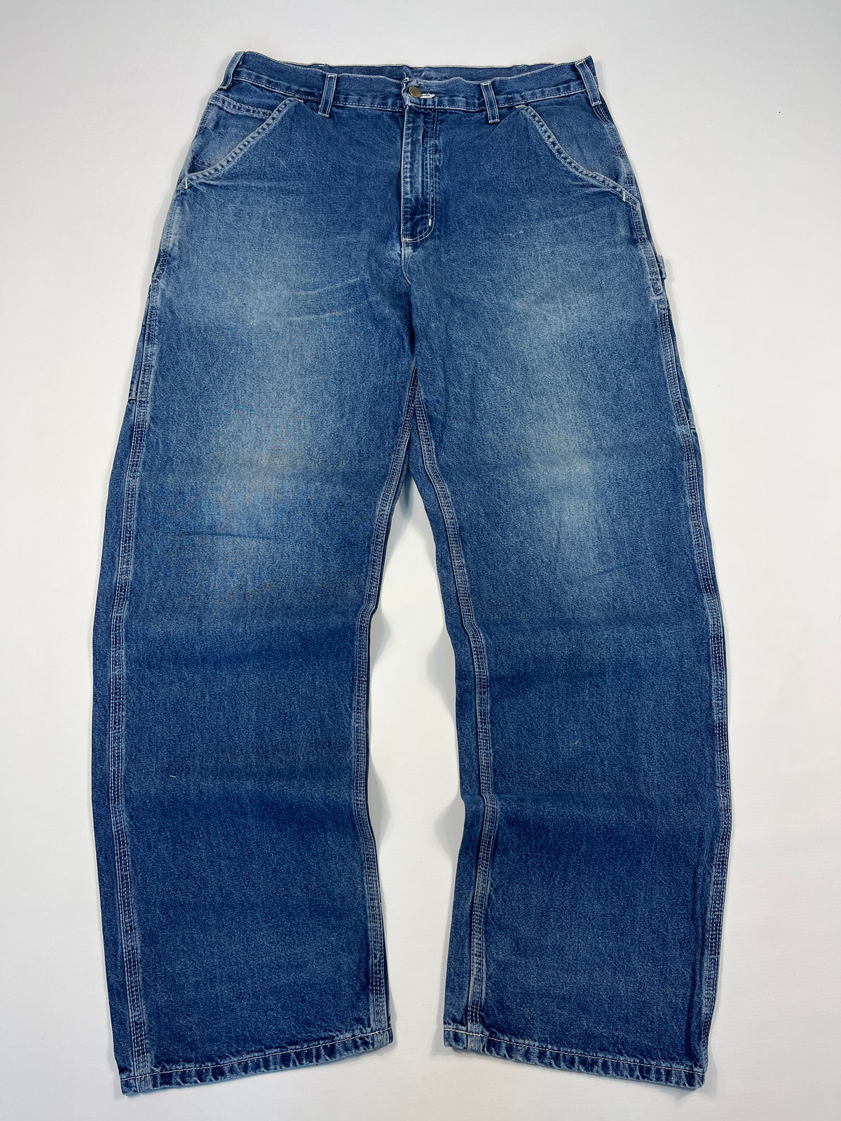 Carhartt Carpenter B13 DST -Distressed Blue - 33 x 32 - Made in Mexico of USA Components