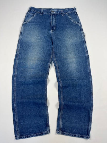 Carhartt Carpenter B13 DST -Distressed Blue - 33 x 32 - Made in Mexico of USA Components