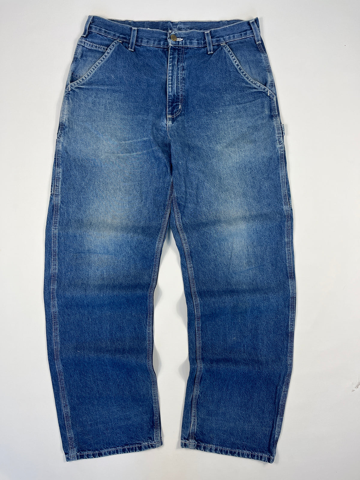 Carhartt Carpenter B13 DST -Distressed Blue - 33 x 32 - Made in Mexico of USA Components