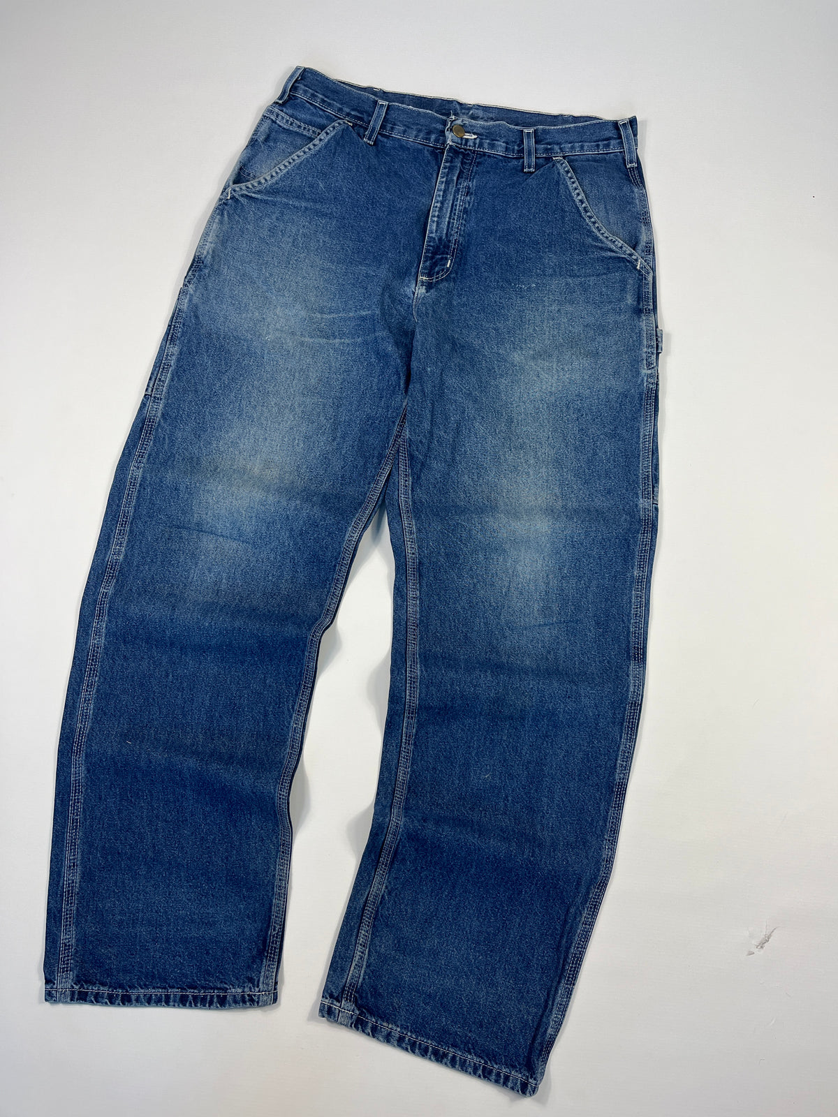 Carhartt Carpenter B13 DST -Distressed Blue - 33 x 32 - Made in Mexico of USA Components