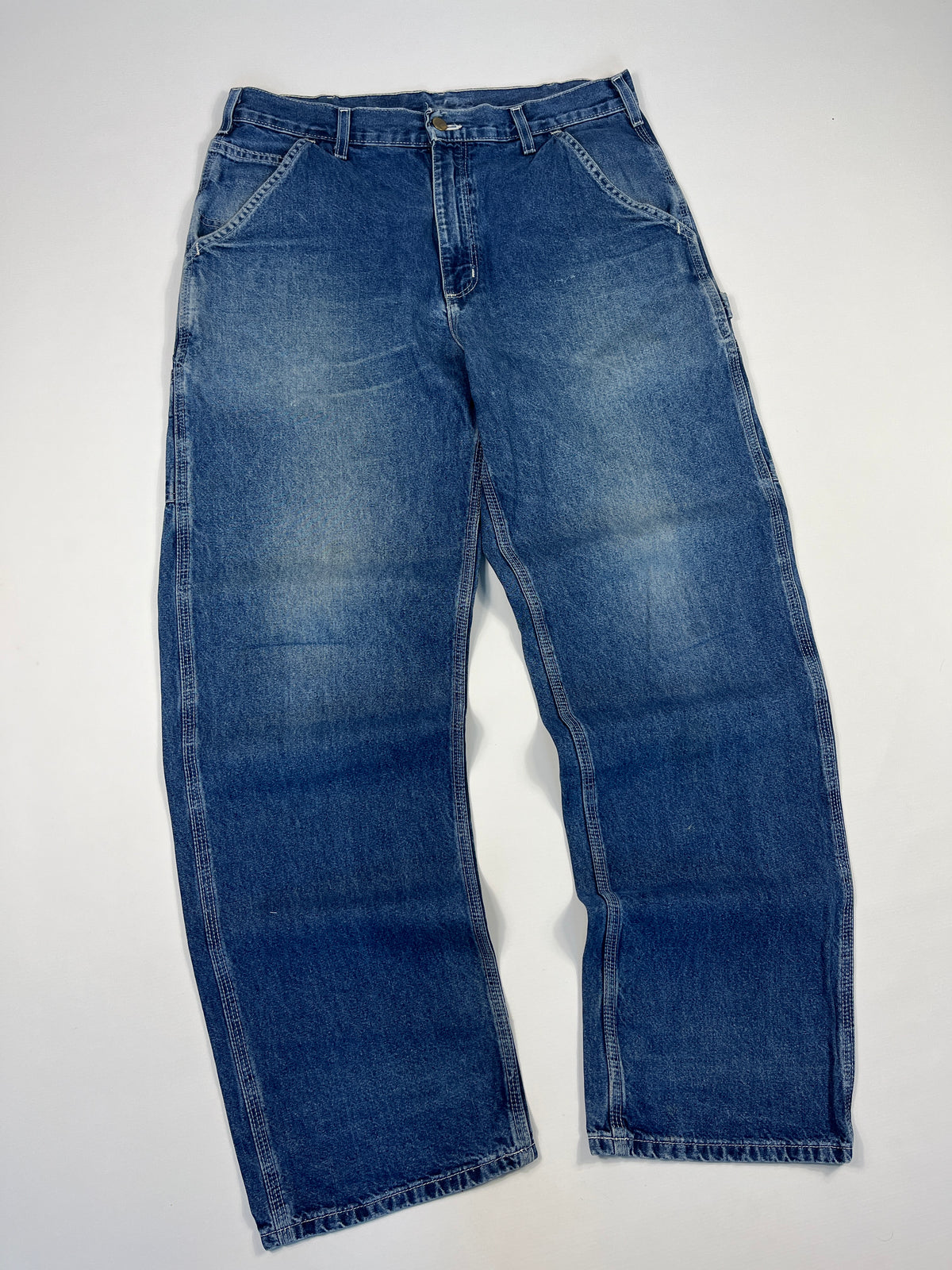Carhartt Carpenter B13 DST -Distressed Blue - 33 x 32 - Made in Mexico of USA Components