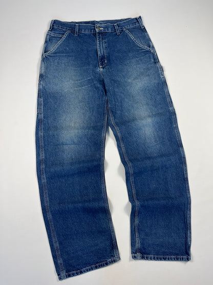 Carhartt Carpenter B13 DST -Distressed Blue - 33 x 32 - Made in Mexico of USA Components