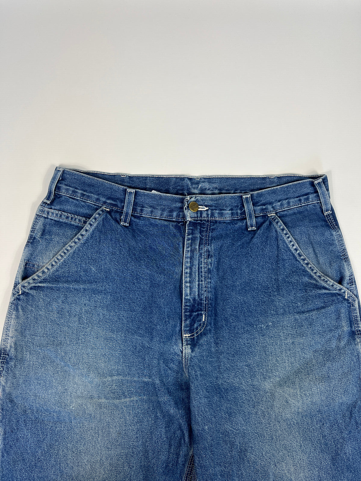 Carhartt Carpenter B13 DST -Distressed Blue - 33 x 32 - Made in Mexico of USA Components