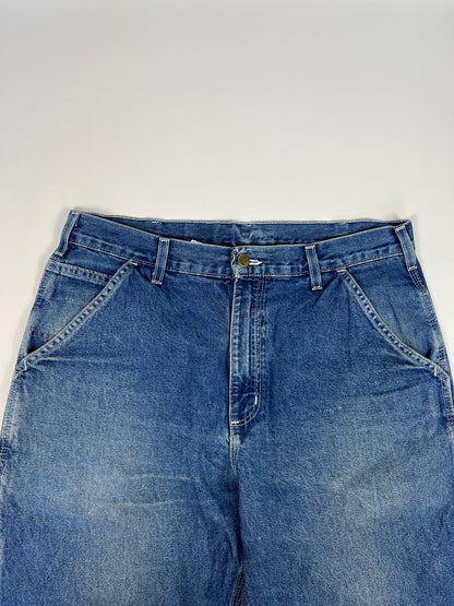 Carhartt Carpenter B13 DST -Distressed Blue - 33 x 32 - Made in Mexico of USA Components