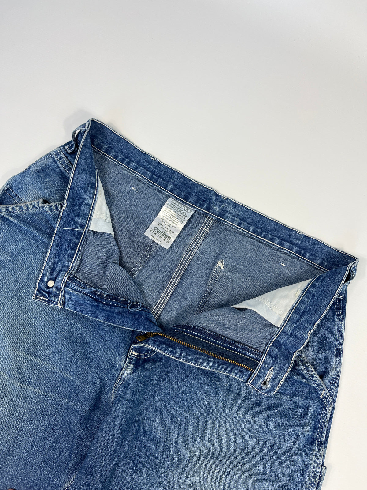 Carhartt Carpenter B13 DST -Distressed Blue - 33 x 32 - Made in Mexico of USA Components