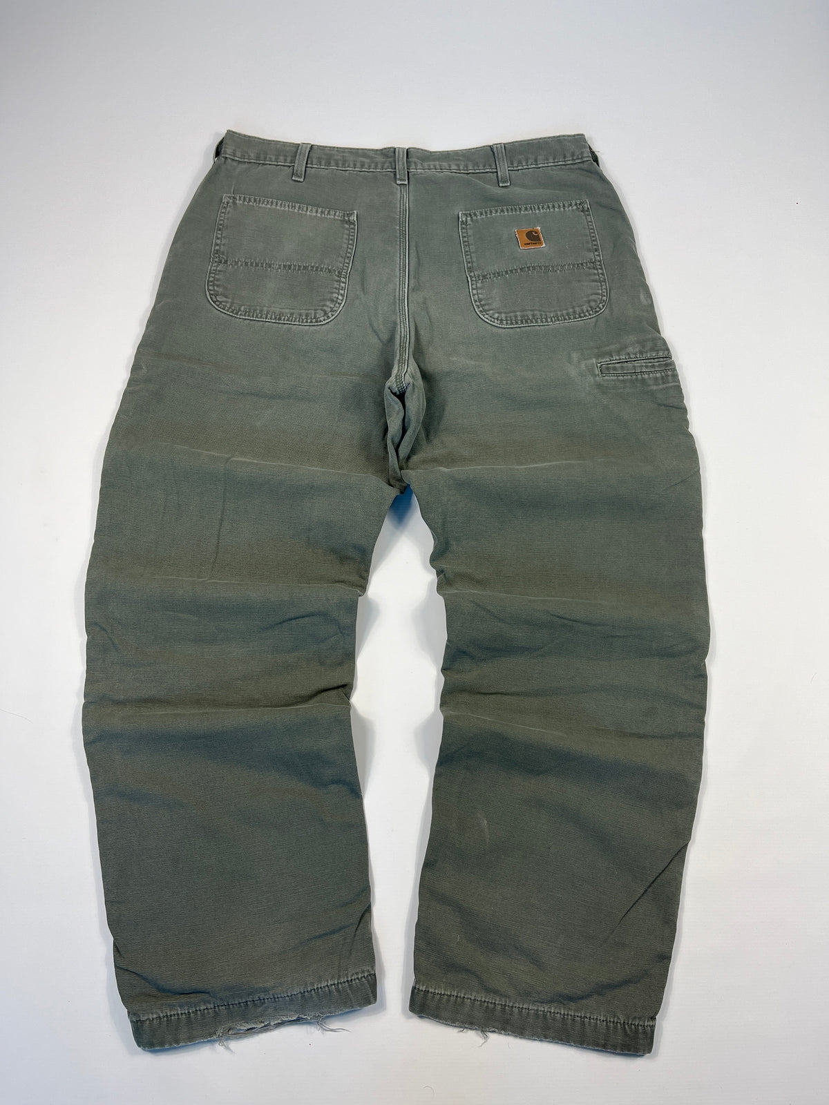 Carhartt Carpenter B176 Flannel Lined DMS - Dark Moss Green - 38 x 32 - Made in Mexico of USA Components
