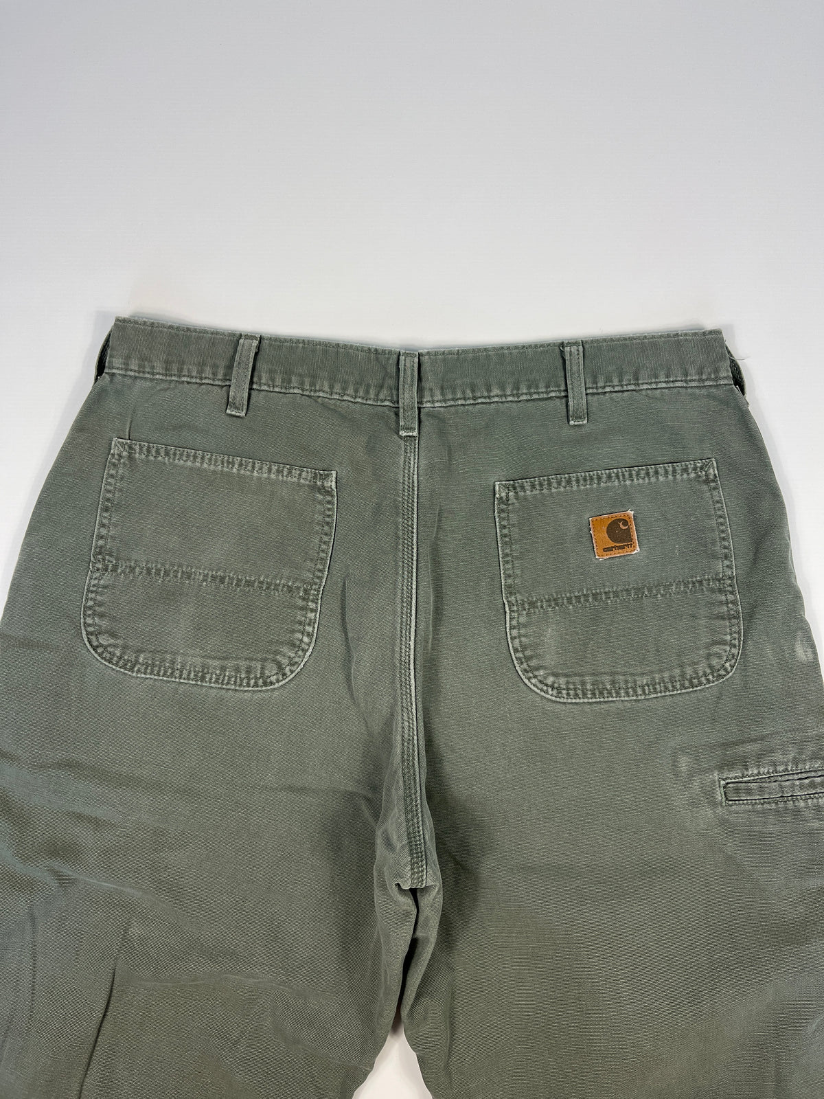 Carhartt Carpenter B176 Flannel Lined DMS - Dark Moss Green - 38 x 32 - Made in Mexico of USA Components