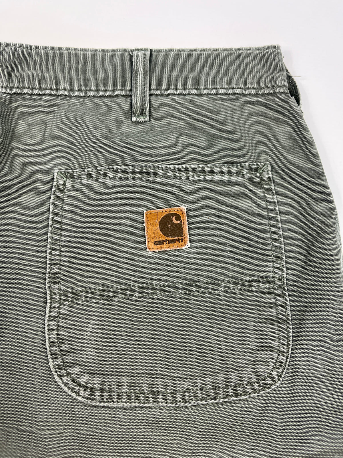 Carhartt Carpenter B176 Flannel Lined DMS - Dark Moss Green - 38 x 32 - Made in Mexico of USA Components